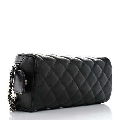 Chanel Caviar Quilted Toiletry Case With Chain Black 4 of 8