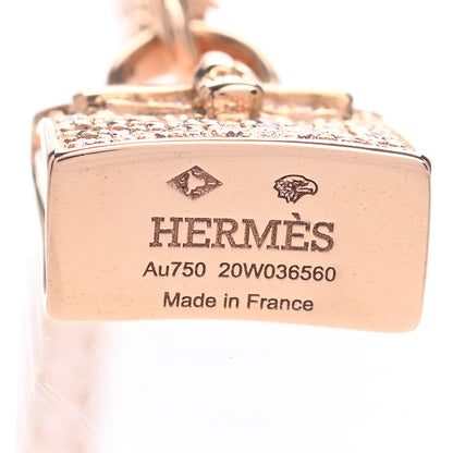 Hermes 18K Rose Gold Diamond Kelly Amulette Pendant Necklace 5 of 6