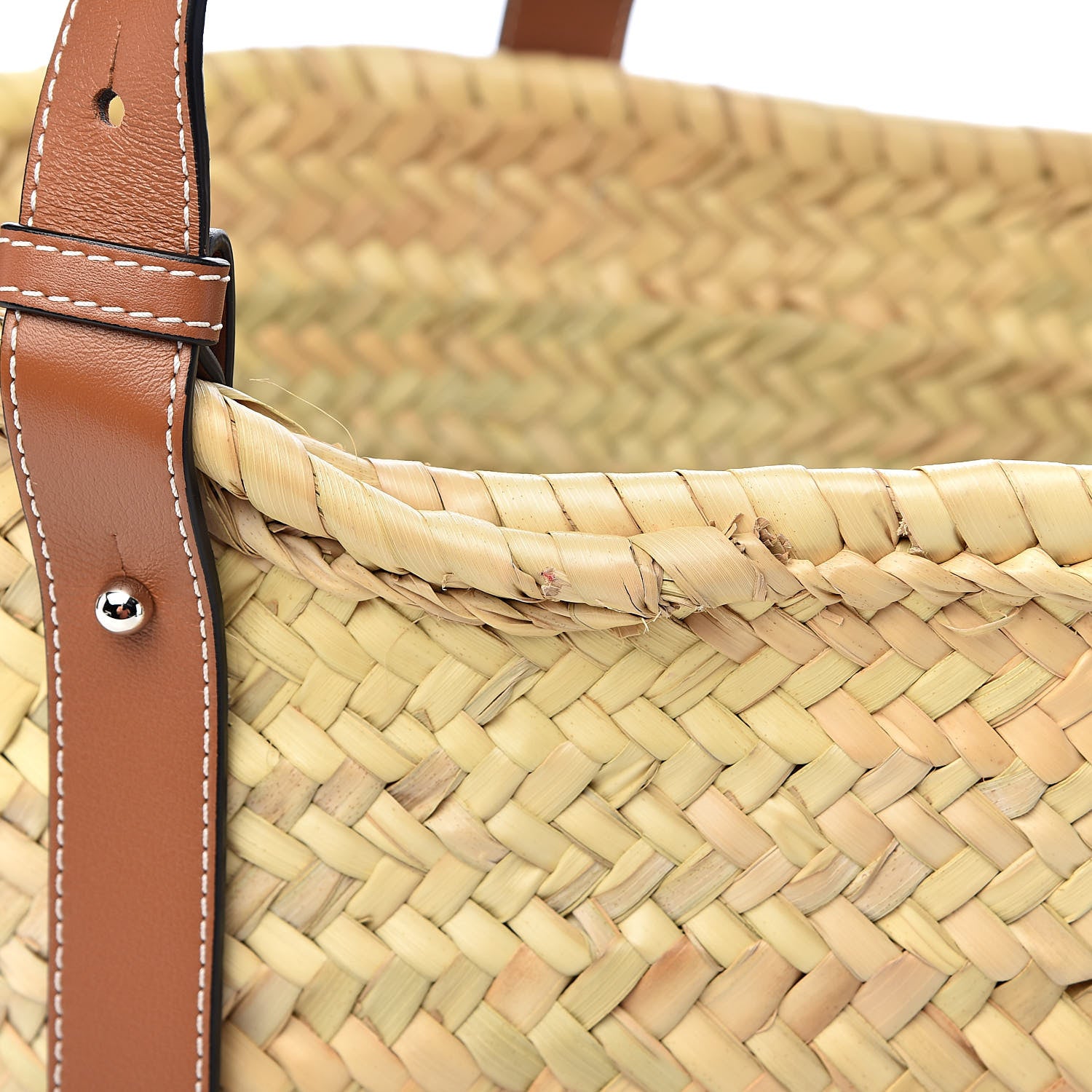 Loewe Raffia Basket Tote Bag Natural Tan 8 of 11