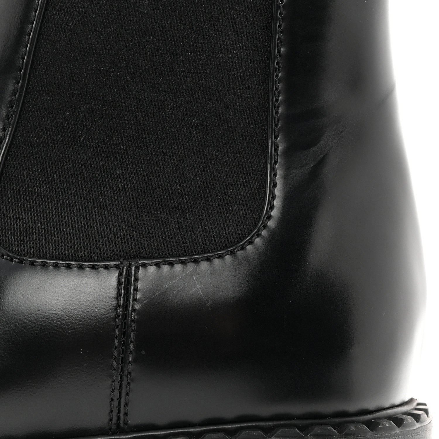 Prada Spazzolato Metal Triangle Logo 50mm Chelsea Boots 38 Black 12 of 13
