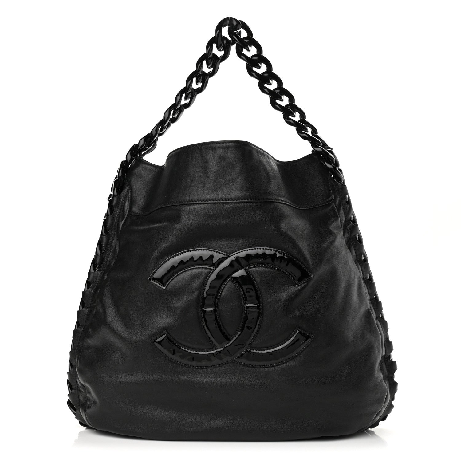 Chanel Calfskin Modern Chain Rhodoid Hobo Black 1 of 12