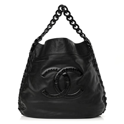Chanel Calfskin Modern Chain Rhodoid Hobo Black 1 of 12