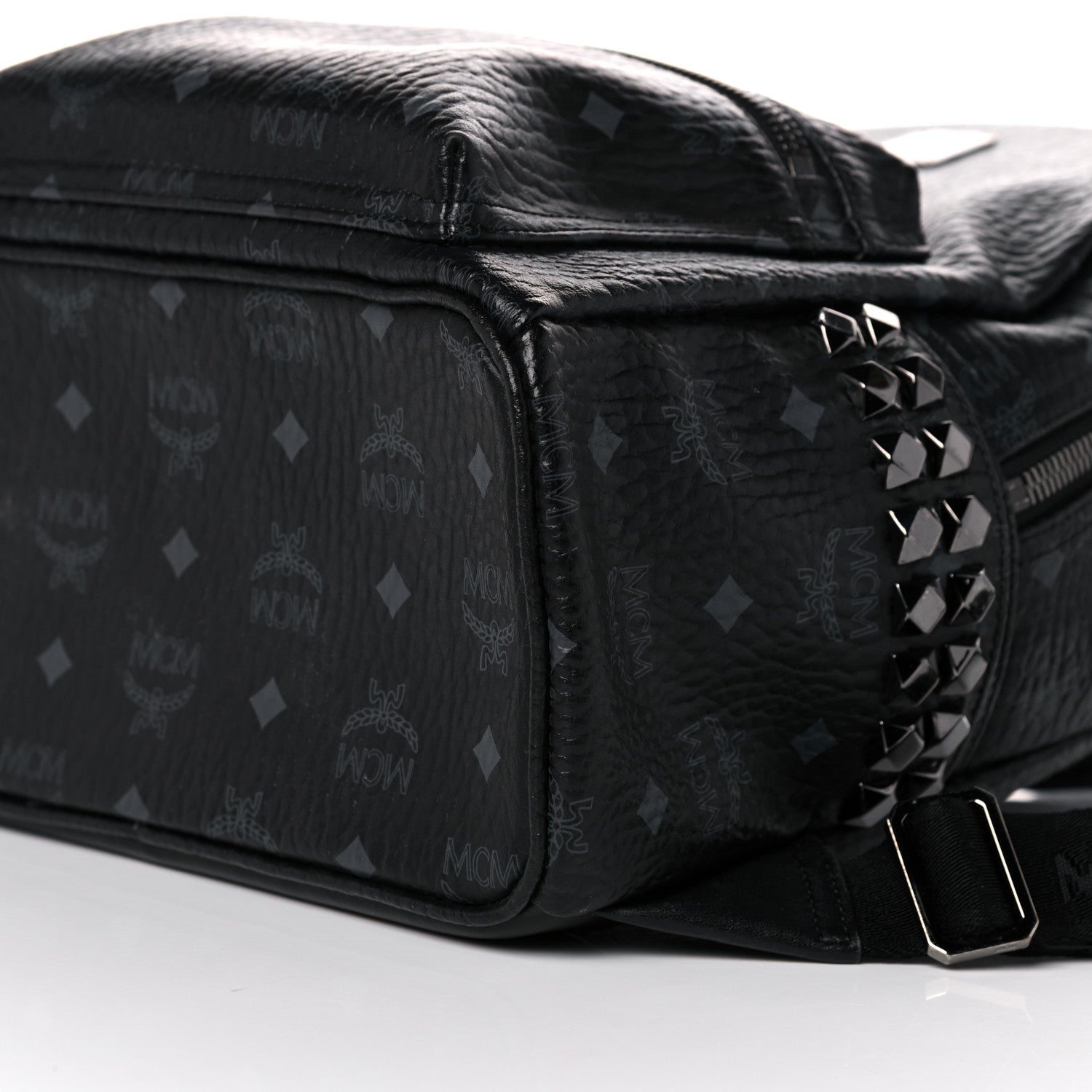 MCM Visetos Small Side Stud Stark Backpack Black 10 of 10