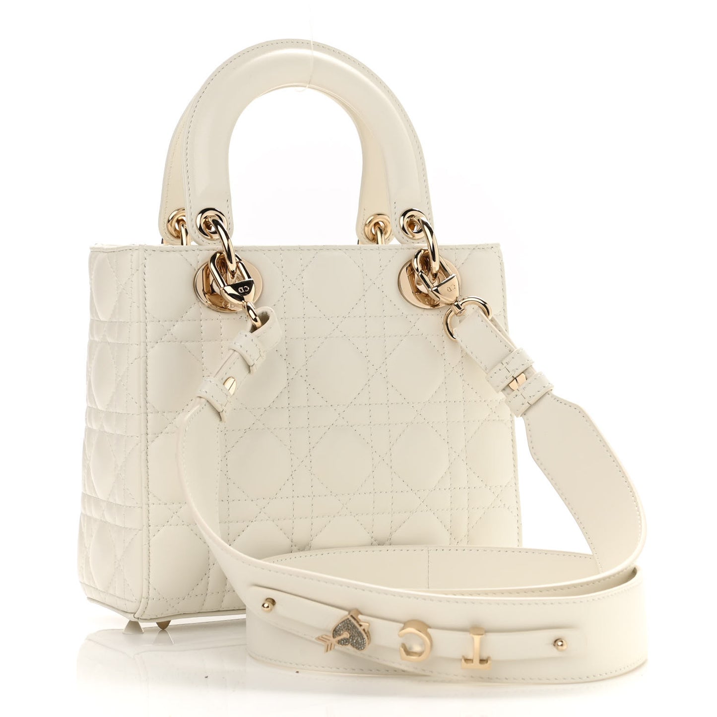 Lambskin Cannage Small My ABCDior Lady Dior White