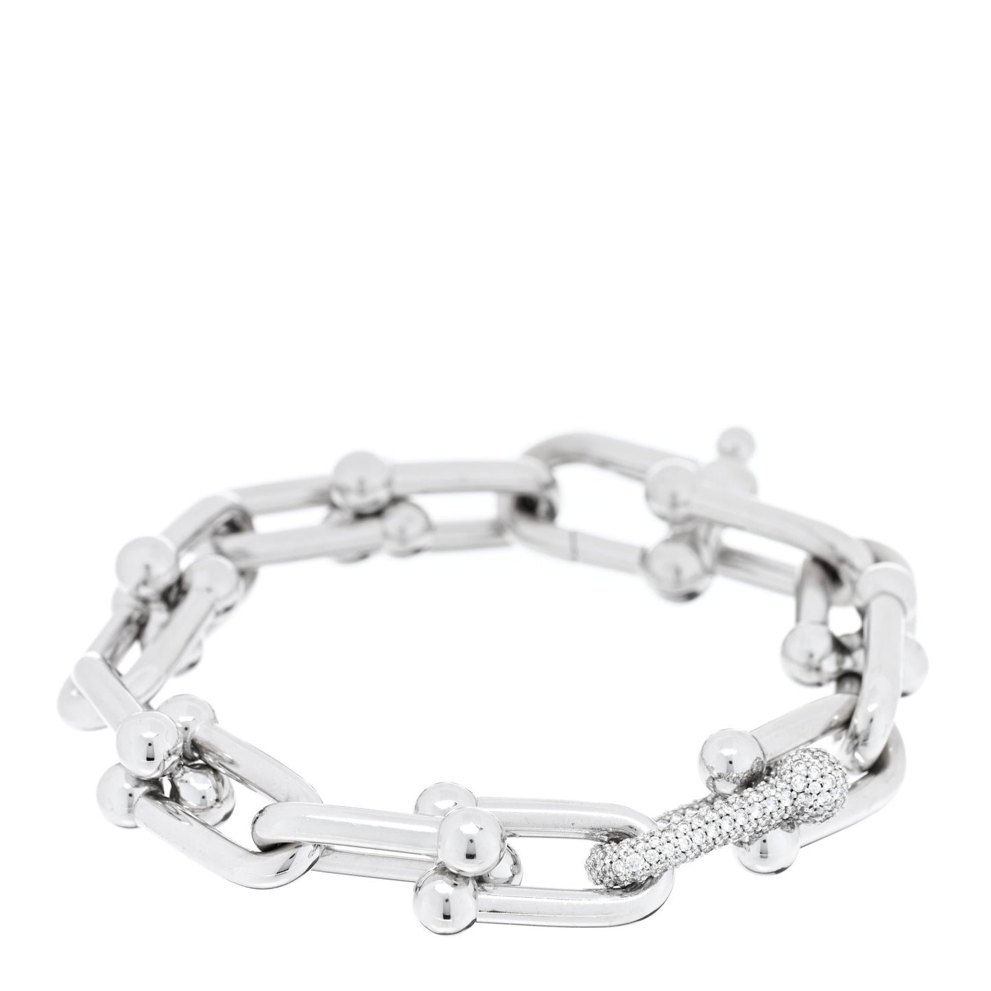 18K White Gold Diamond Large HardWear Link Bracelet