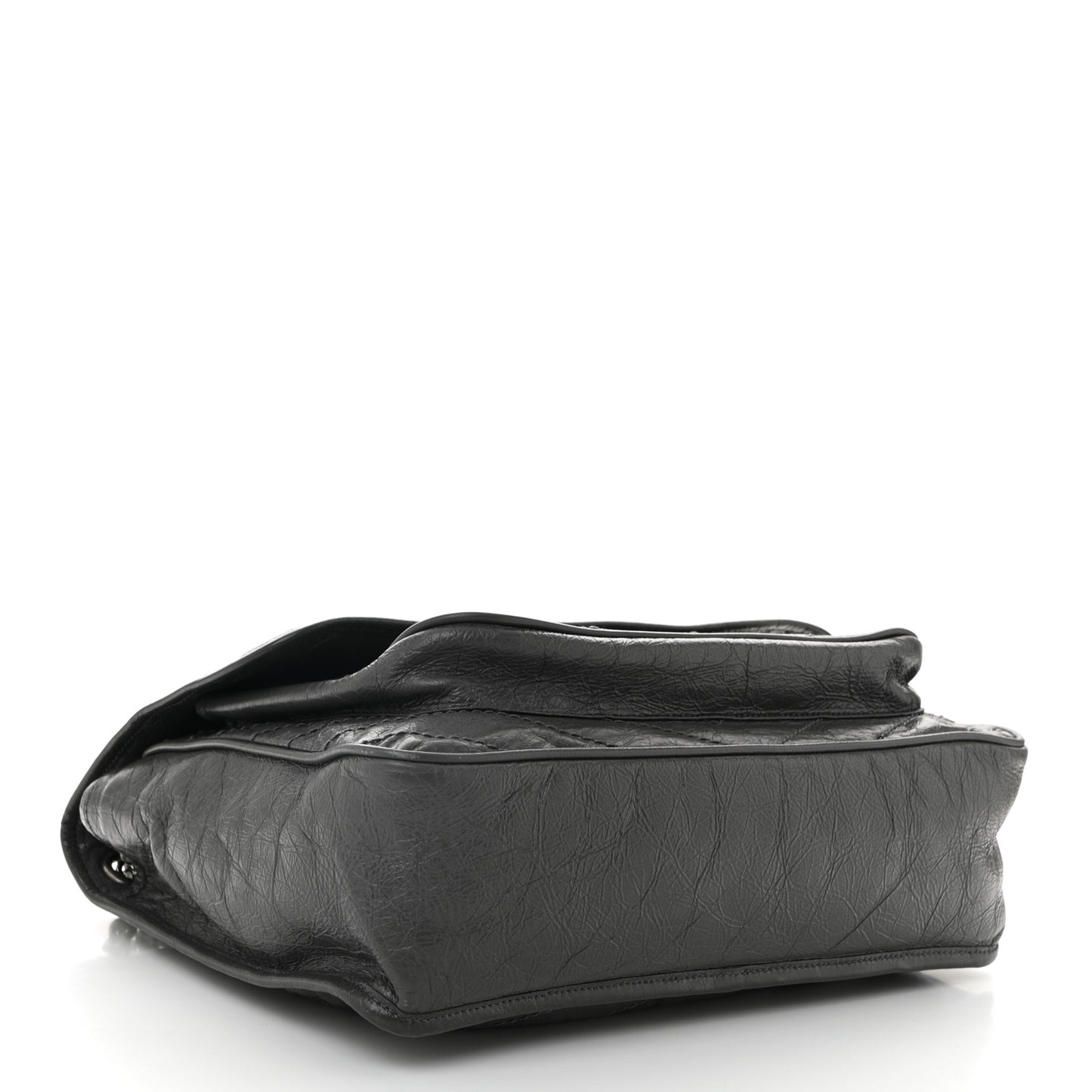 Crinkled Calfskin Matelasse Monogram Large Niki Chain Satchel Storm