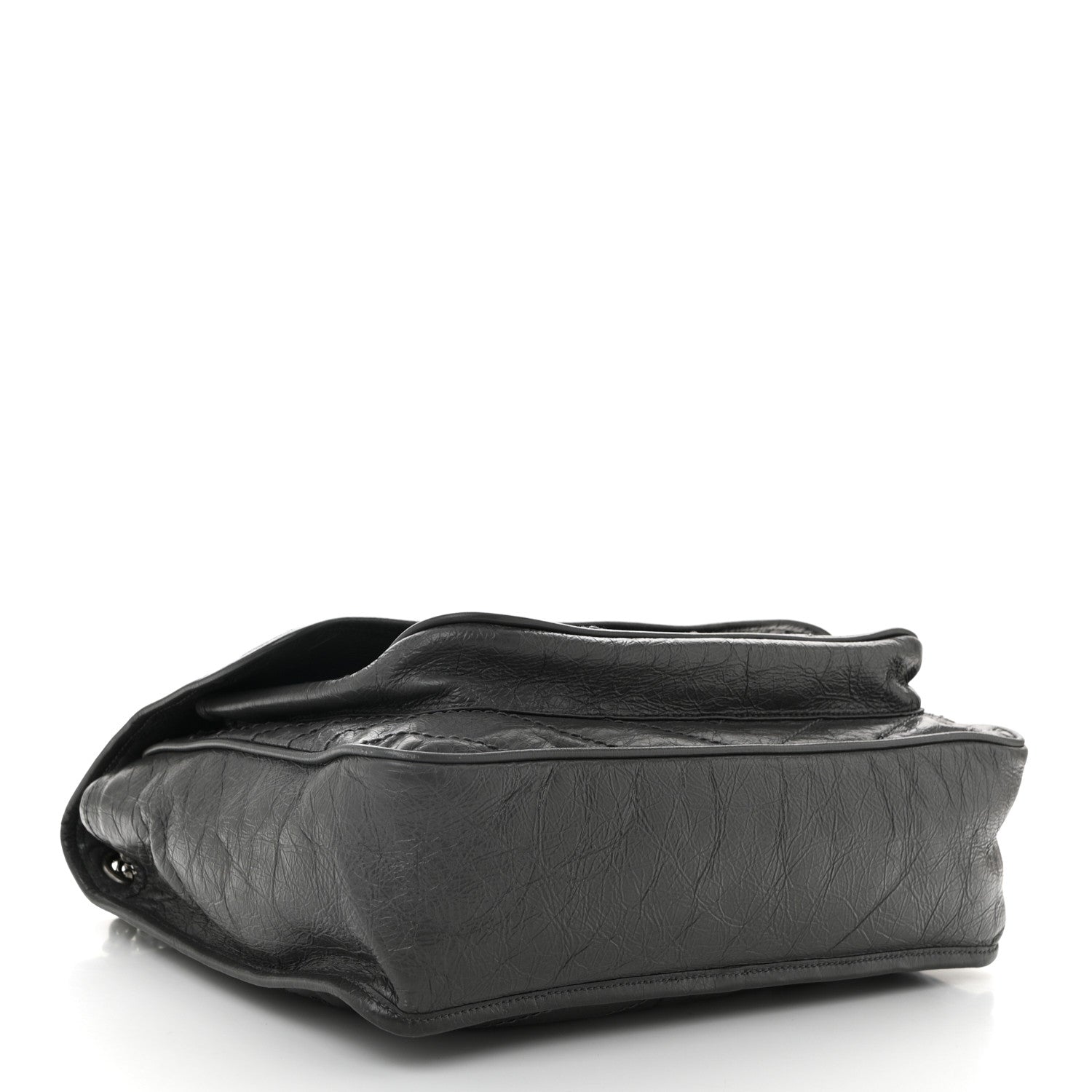 Saint Laurent Crinkled Calfskin Matelasse Monogram Large Niki Chain Satchel Storm 4 of 11