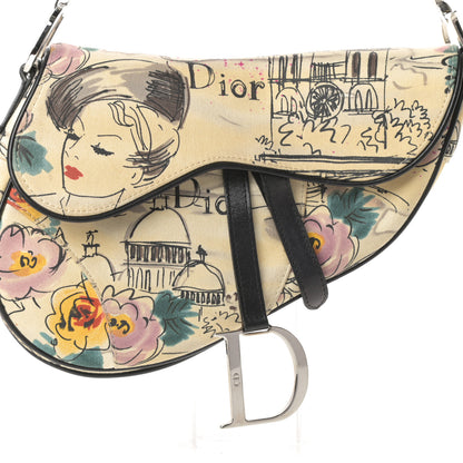 Christian Dior Canvas Paris 50s Saddle Bag Multicolor 8 of 11