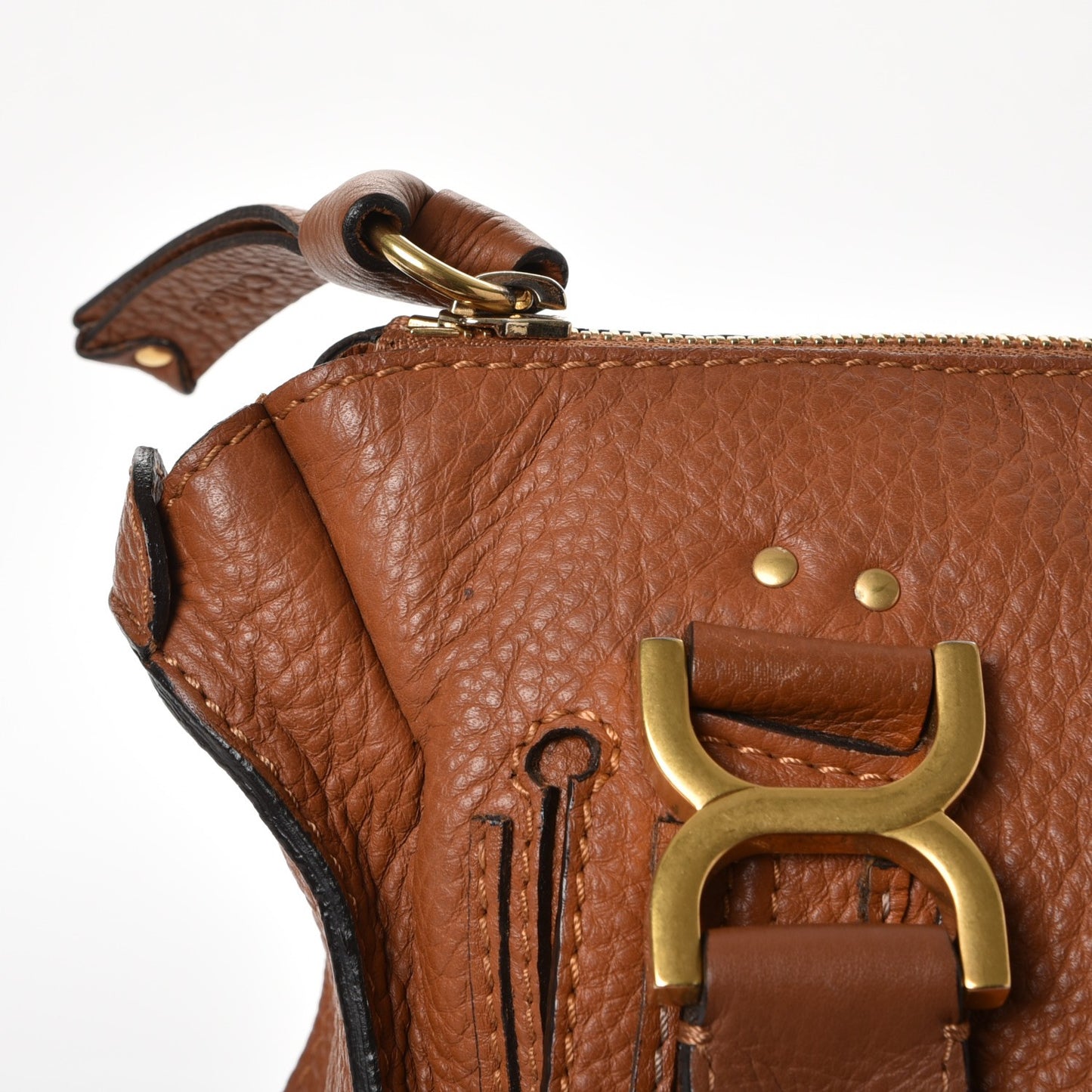 Calfskin Medium Marcie Satchel Tan
