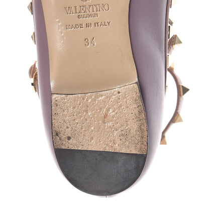 Valentino Garavani Nappa Rockstud Cage Ballerina Flats 34 Dark Mauve Poudre 11 of 14