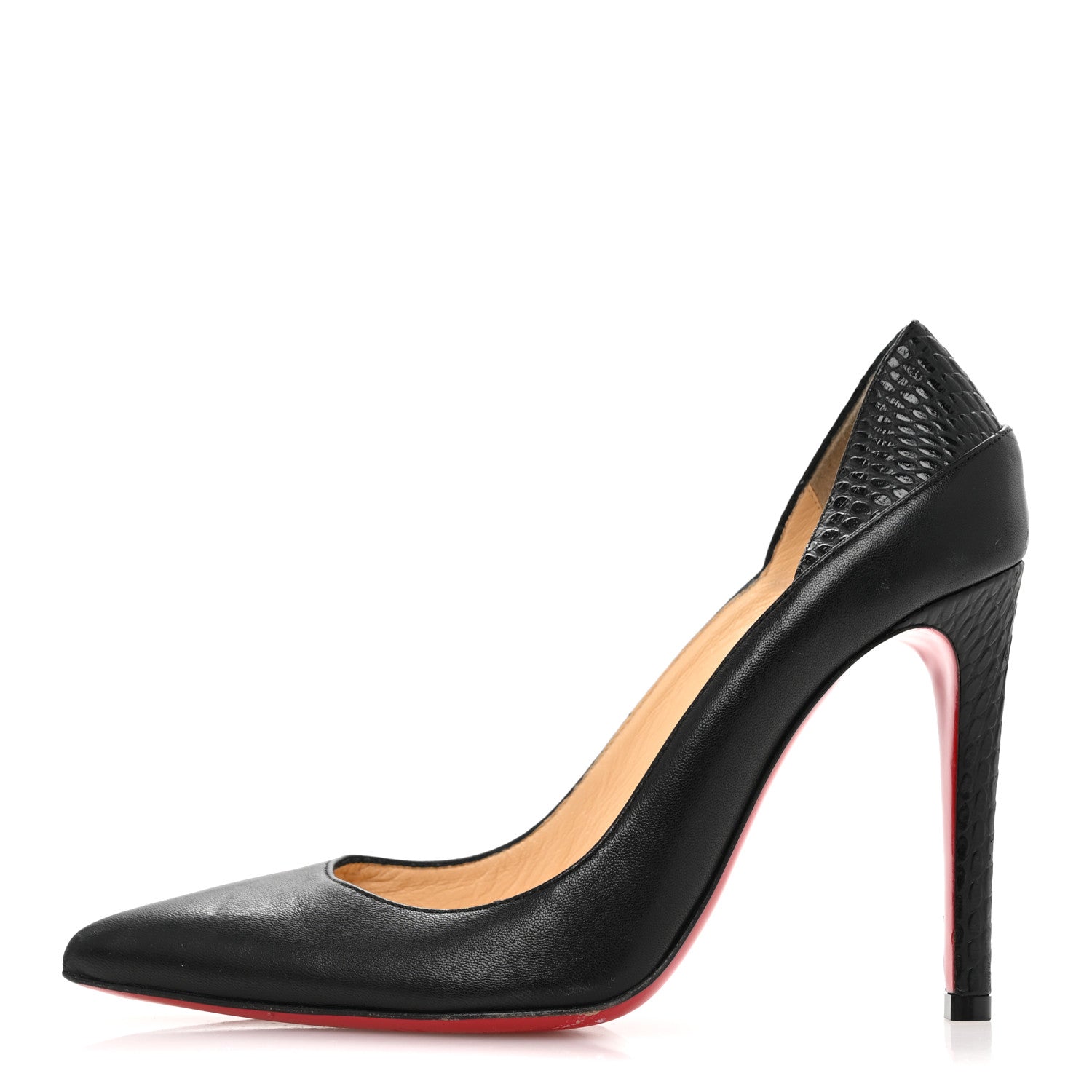 Christian Louboutin Nappa Snakeskin Embossed Maastricht 100 Pumps 37 Black 1 of 9