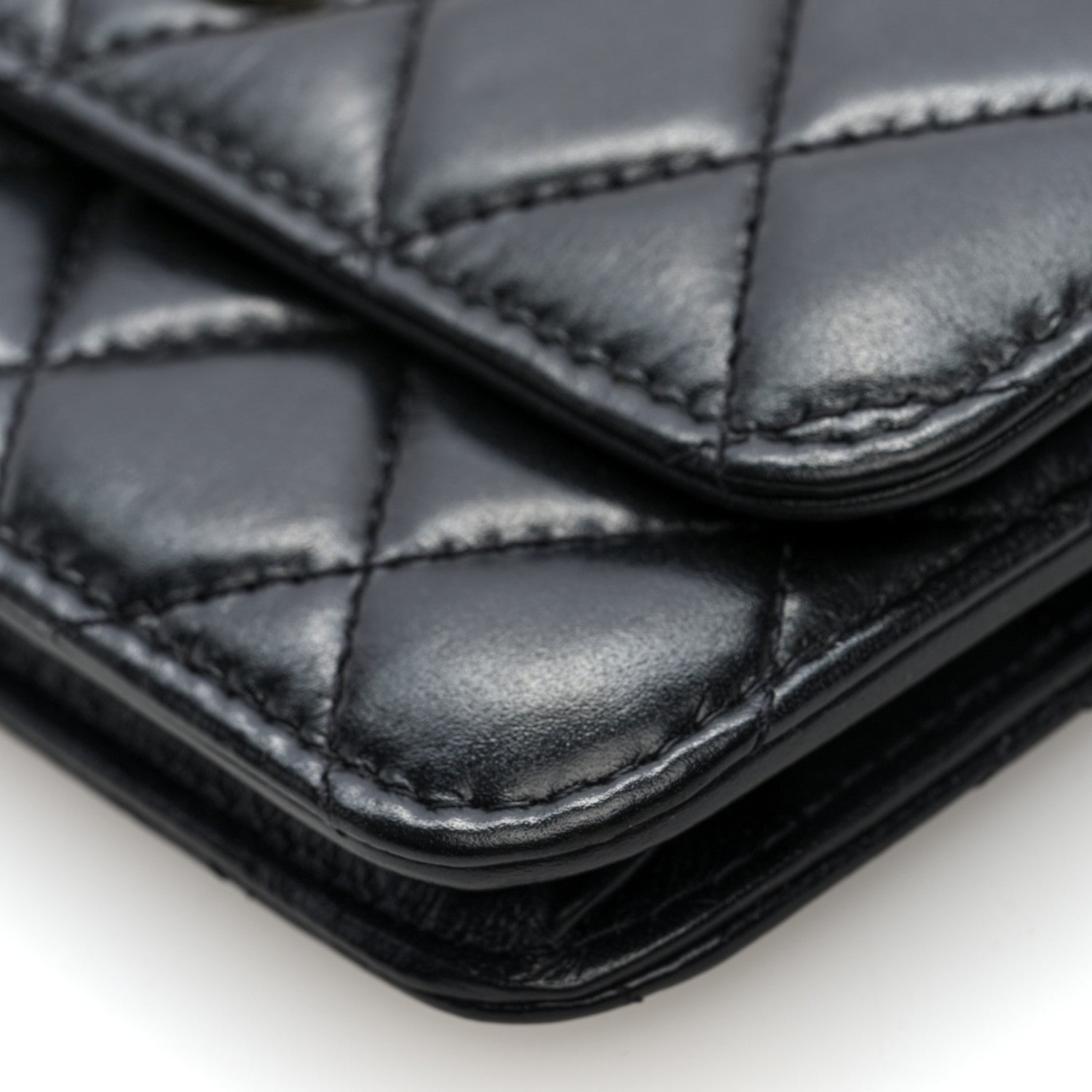Chanel Calfskin Quilted Maxi Pearls Clutch With Chain Black 10 of 10