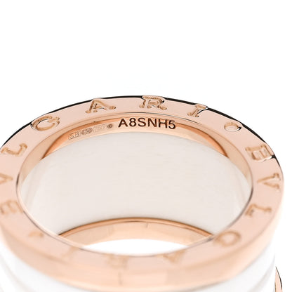 Bulgari 18K Rose Gold White Ceramic B.Zero1 Four-Band Ring 52 6 5 of 5