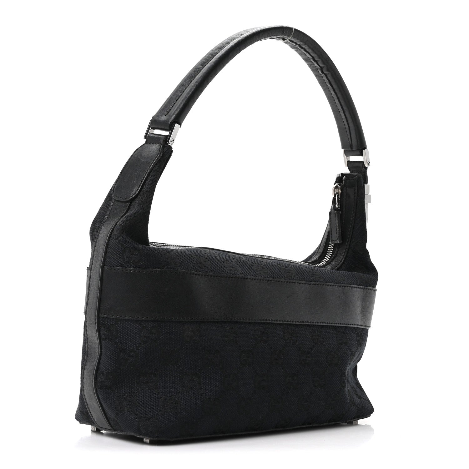 Gucci GG Canvas Monogram Shoulder Bag Black 3 of 10