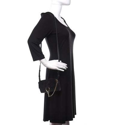 Chloe Suede Calfskin Mini Faye Shoulder Bag Black 2 of 9