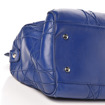 Christian Dior Lambskin Cannage Granville Polochon Blue 12 of 21