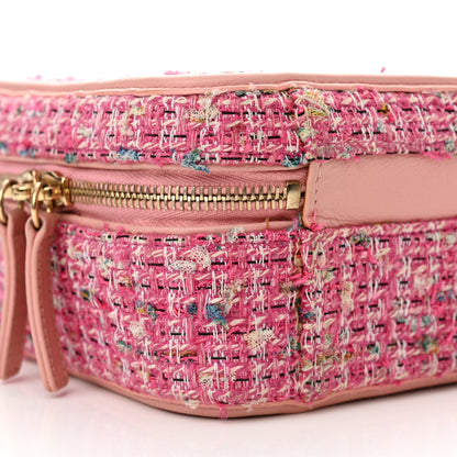 Chanel Tweed Quilted Medium CC Filigree Vanity Case Pink 9 of 10