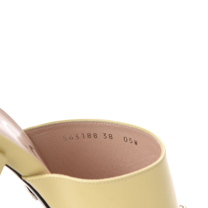 Gucci Patent Lexi Horsebit Mid-Heel Slide Sandals 38 Burro 8 of 10
