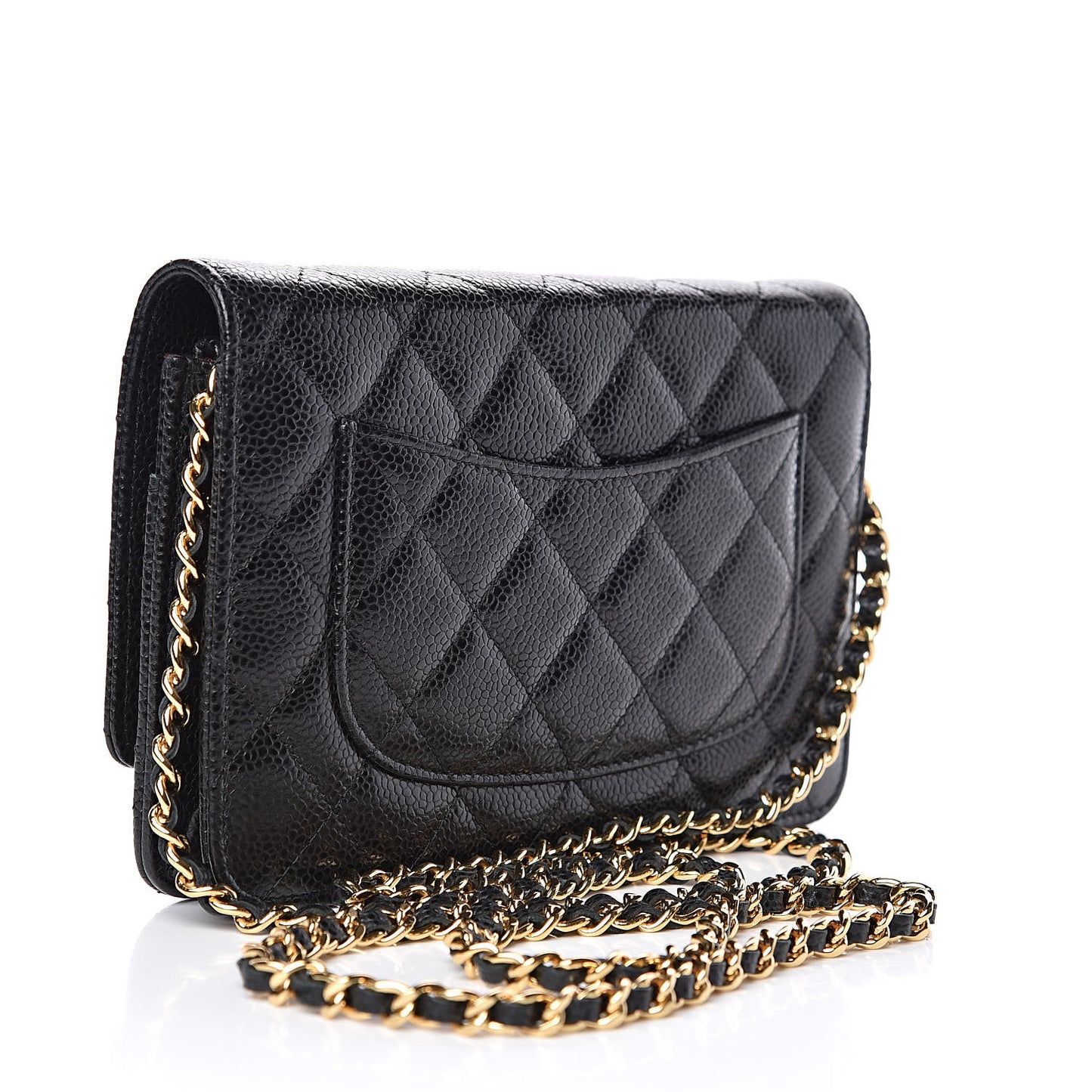 Caviar Quilted Wallet On Chain WOC Black