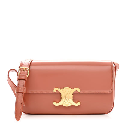 Celine Shiny Calfskin Triomphe Shoulder Bag Terracotta 1 of 9