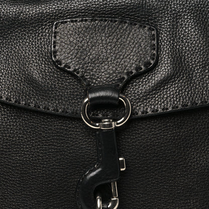 Prada Vitello Daino Shoulder Flap Bag Black 7 of 11