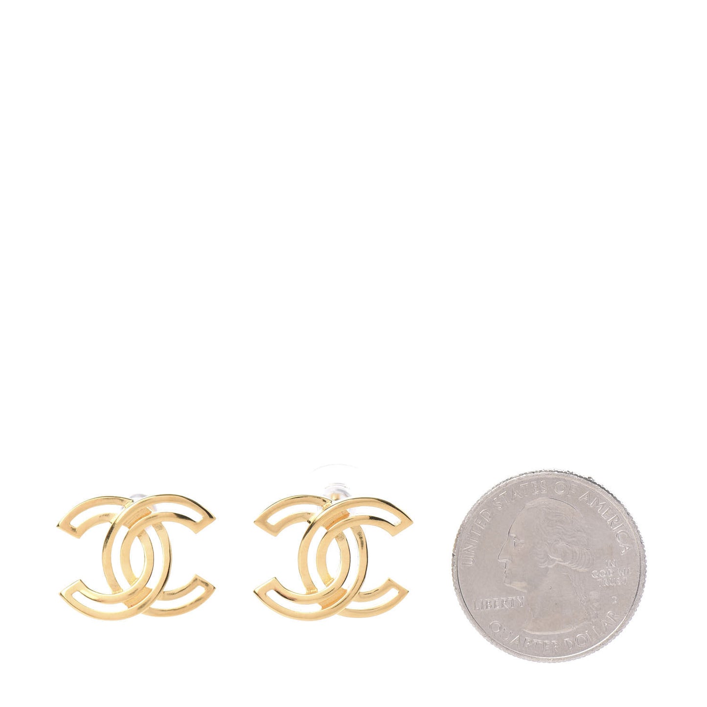 Metal Obazine CC Earrings Gold
