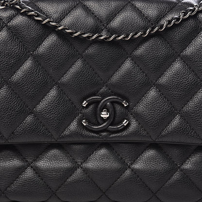 Chanel Calfskin Quilted Medium Frame In Chain Flap Black 12 of 12