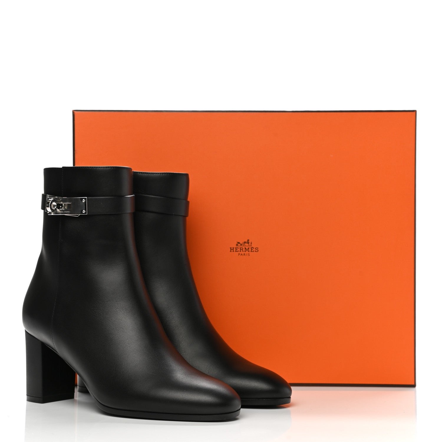 Hermes Calfskin Saint Germain Ankle Boots 37.5 Black 9 of 9