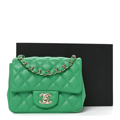 Chanel Lambskin Quilted Mini Square Flap Green 11 of 11