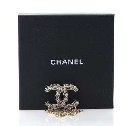 Chanel Metal Crystal Bow-tiful CC Chain Brooch Gold 4 of 4