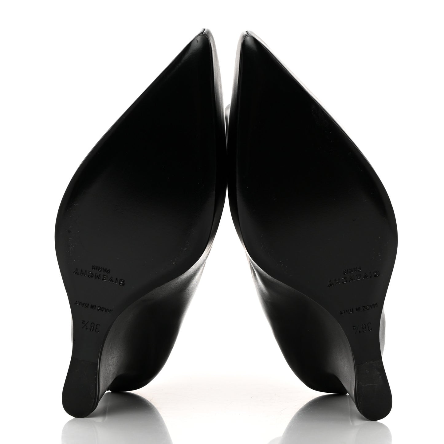 Calfskin G Lock 80mm Wedge Low Boots 36.5 Black