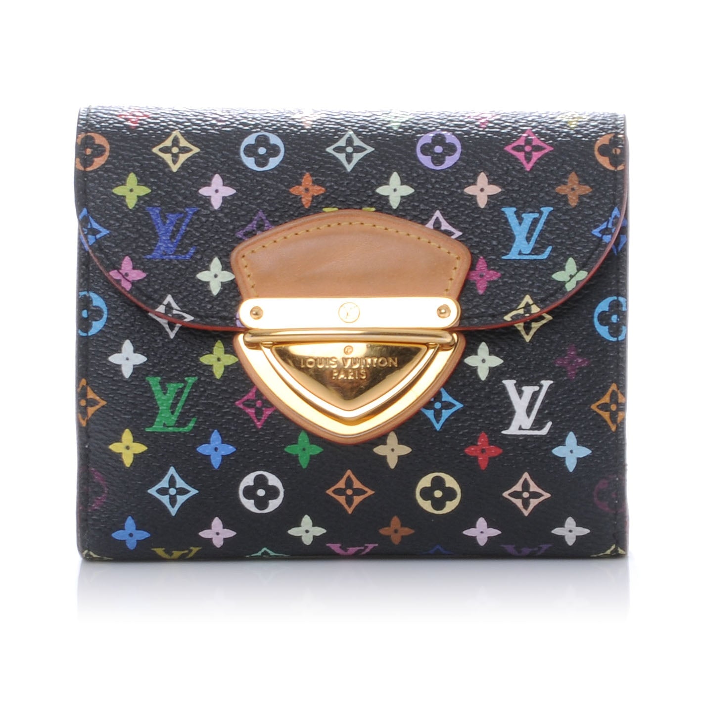 Louis Vuitton Monogram Multicolor Joey Wallet Black Violet 1 of 8