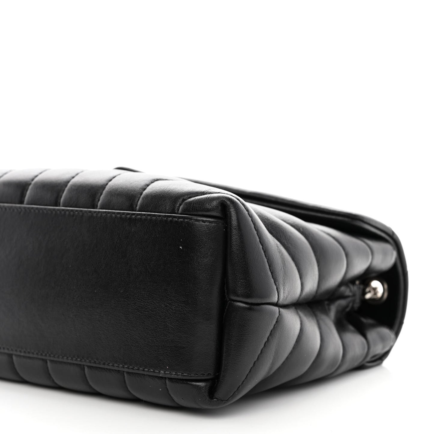 Calfskin Y Quilted Monogram Small Loulou Chain Satchel Black