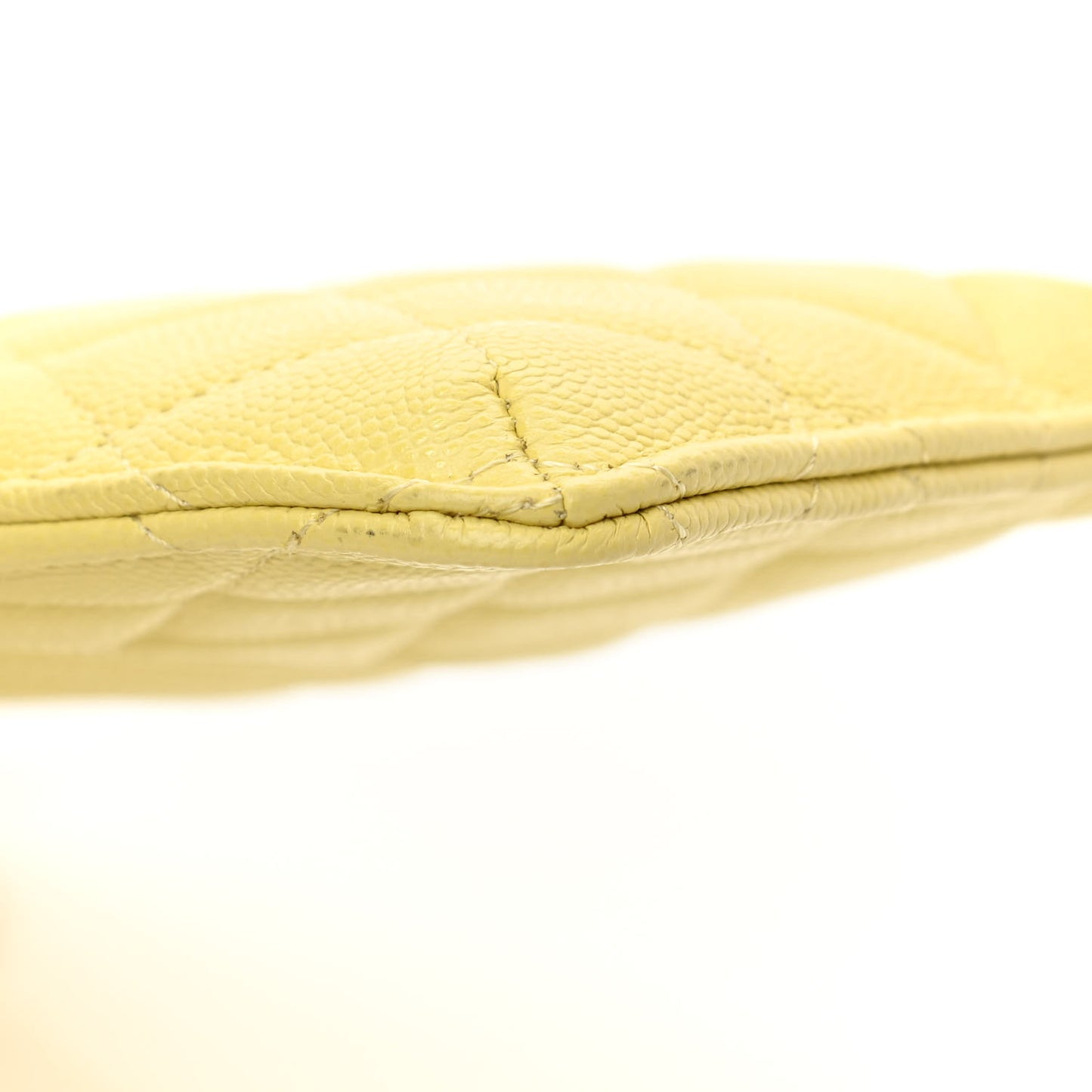 Caviar Quilted Classic Flat Wallet Pouch Yellow