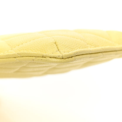 Chanel Caviar Quilted Classic Flat Wallet Pouch Yellow 9 of 11