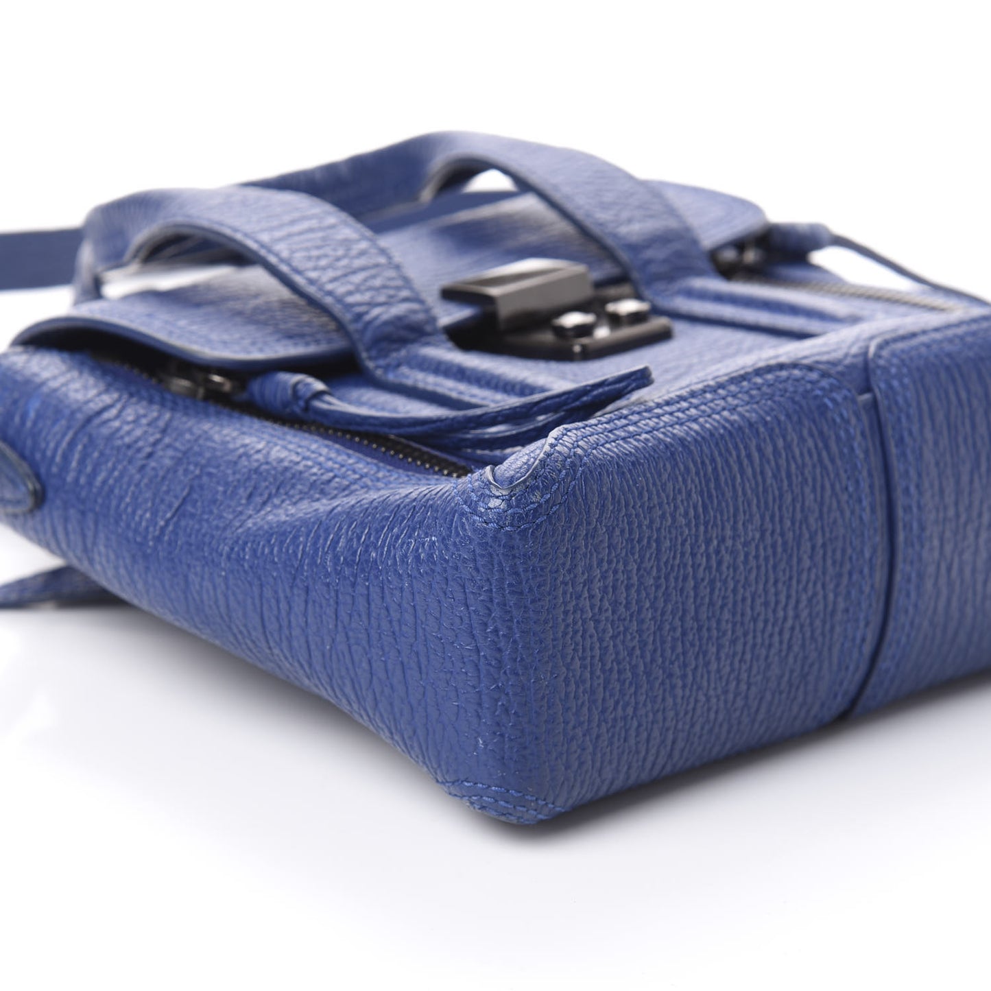 3.1 Textured Calfskin Mini Pashli Satchel Cobalt