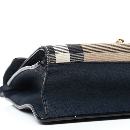 Burberry Derby Calfskin House Check Small Macken Crossbody Bag Ink Blue 6 of 8