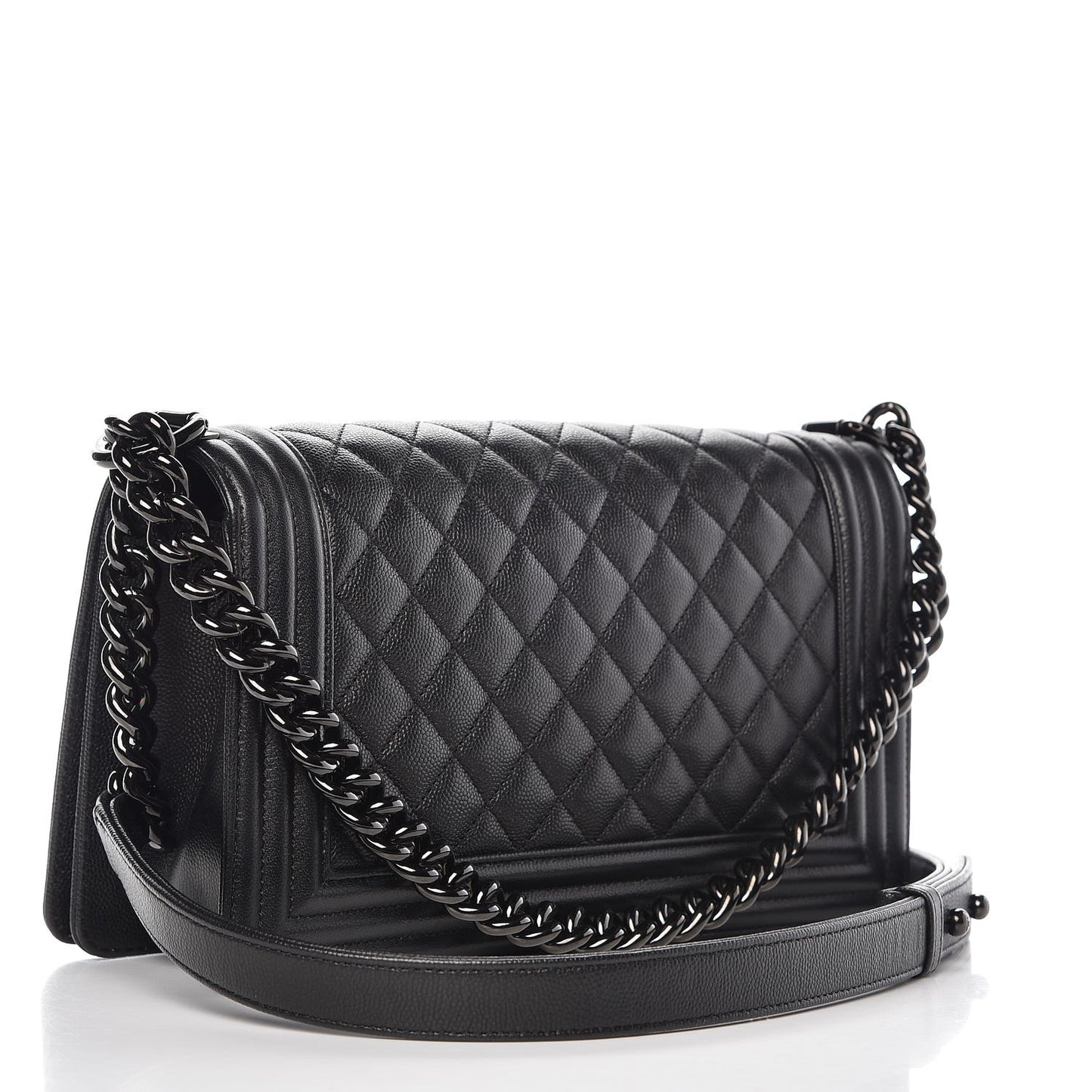 Caviar Quilted Medium Boy Flap So Black