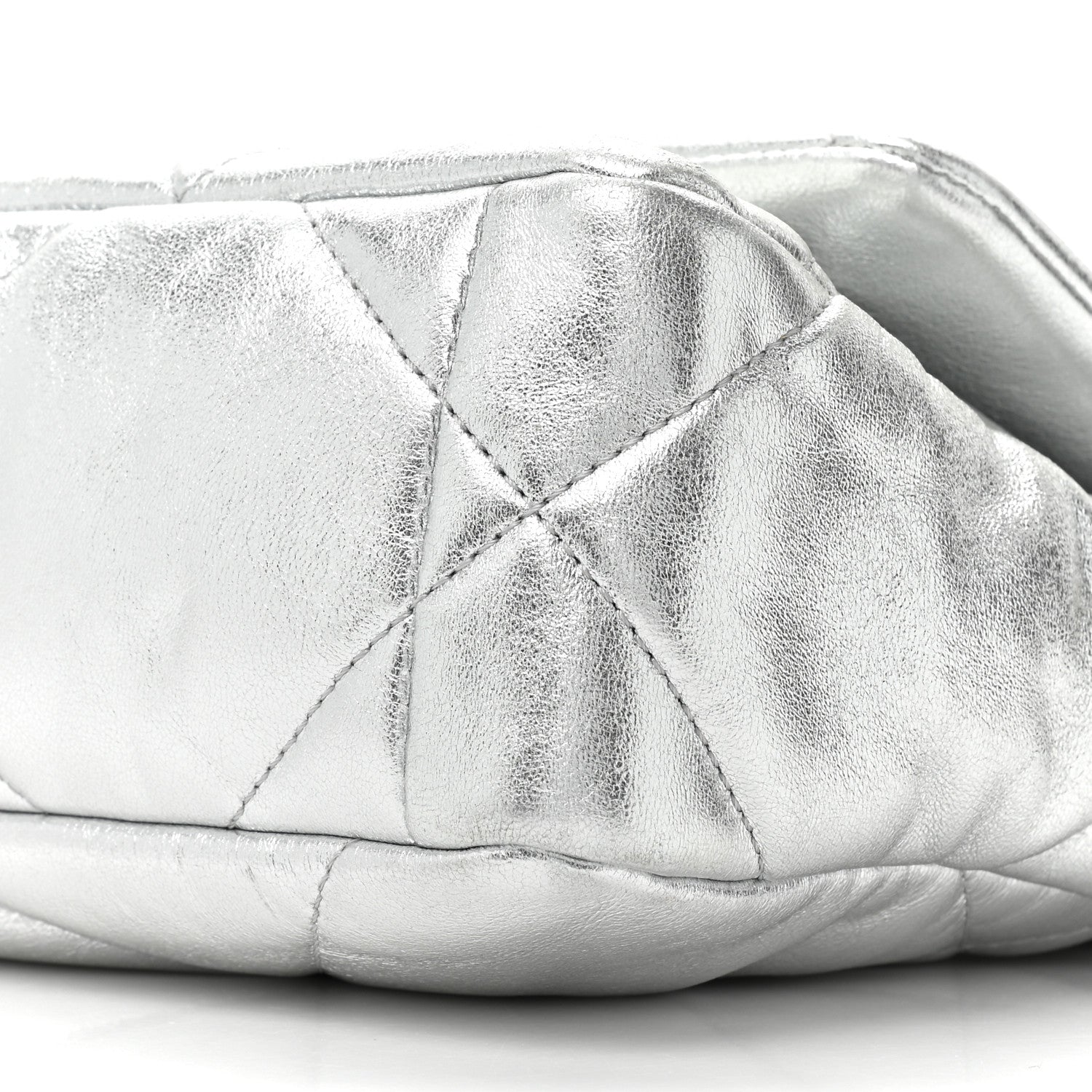 Chanel Metallic Lambskin Quilted Medium 19 Flap Silver 8 of 9