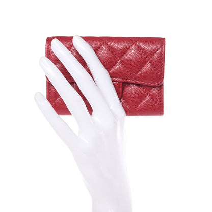 Chanel Caviar Quilted Flap Card Holder Pink 2 of 9