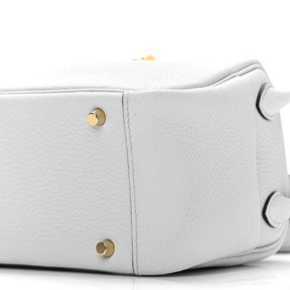 Hermes Taurillon Clemence Mini Lindy 20 Bleu Pale 10 of 11