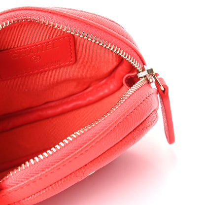 Chanel Caviar Quilted Zip Around Classic Coin Purse Red 5 of 10