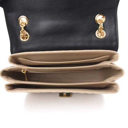 Celine Calfskin Quilted Medium C Bag Black Beige 5 of 8