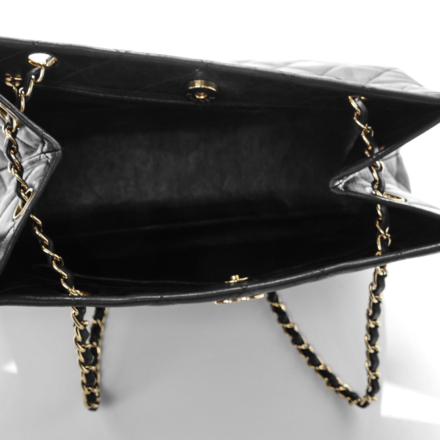 Lambskin Quilted Tote Black