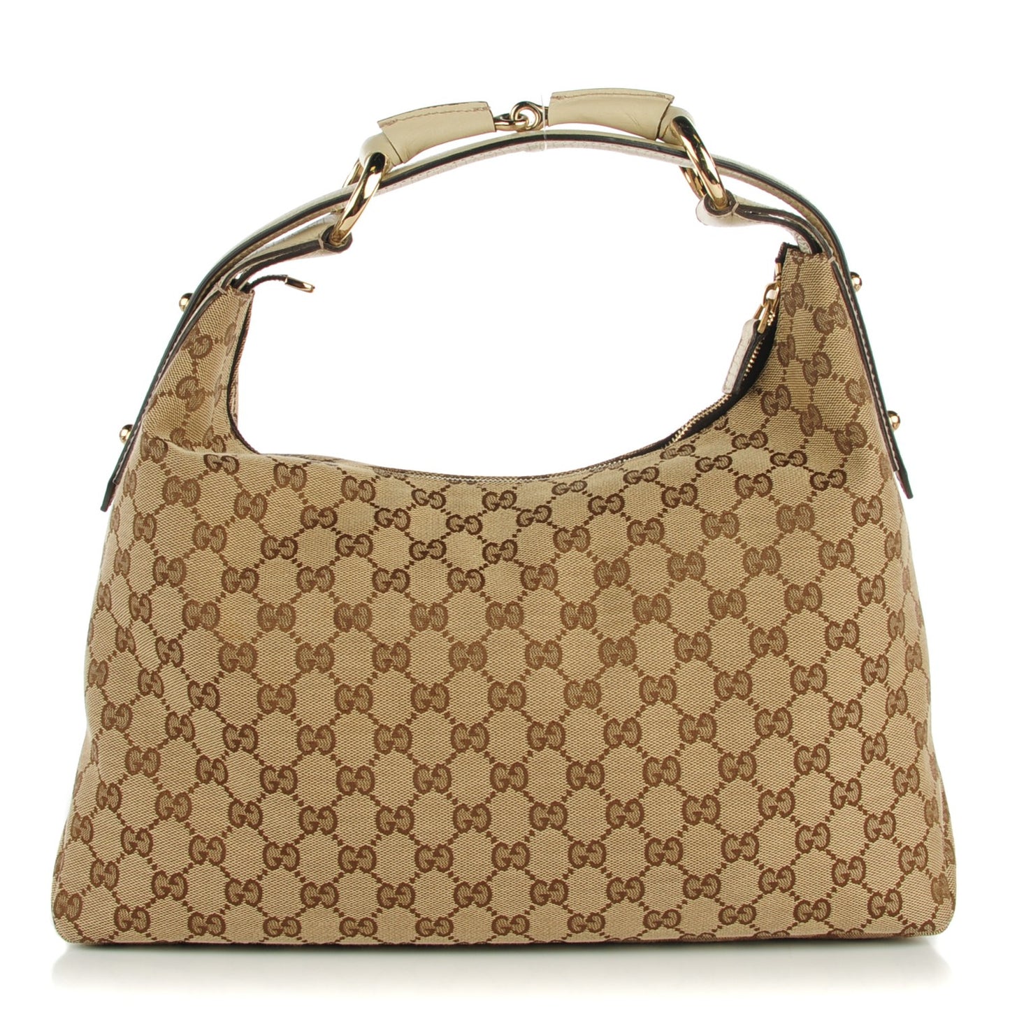 Monogram Medium Horsebit Chain Hobo Off White
