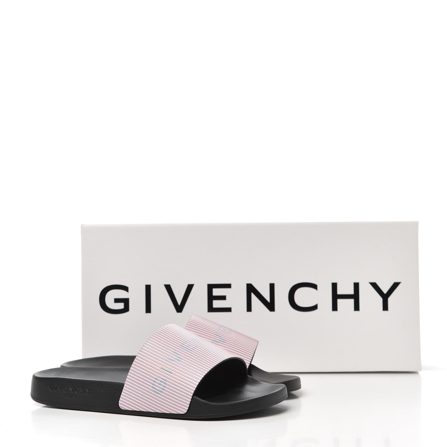 Givenchy Metallic Calfskin Logo Womens Pool Slide Sandals 37 Light Pink 9 of 9
