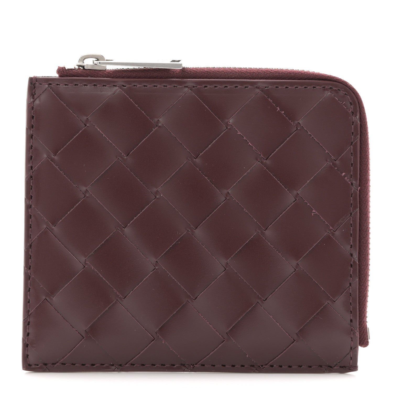 Bottega Veneta Nappa Intrecciato Square Zip Around Wallet Barolo 1 of 7