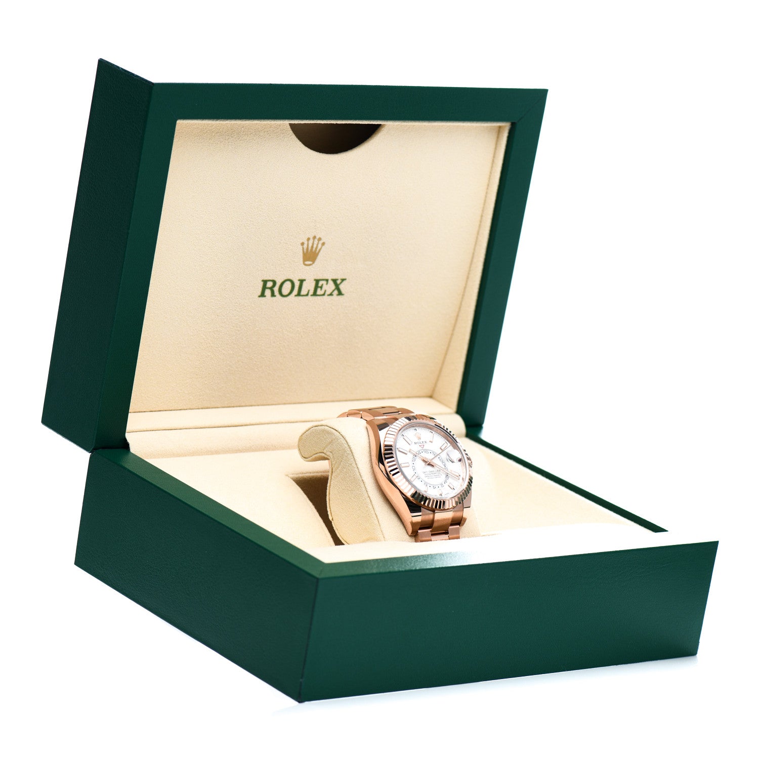 Rolex 18K Everose Gold 42mm Oyster Perpetual Sky-Dweller Watch White 326935 5 of 5