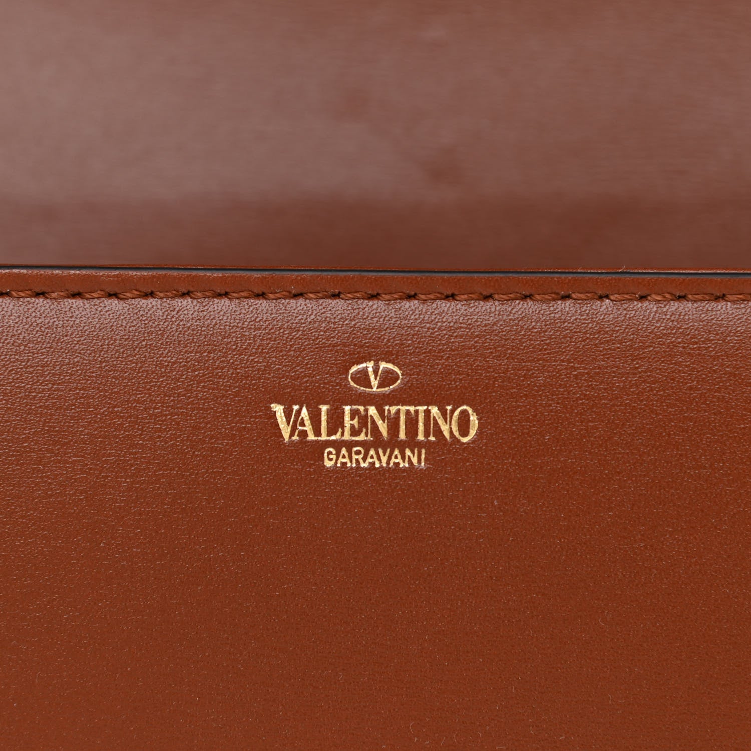 Valentino Garavani Smooth Calfskin VLogo Chain Shoulder Bag Saddle Brown 6 of 7