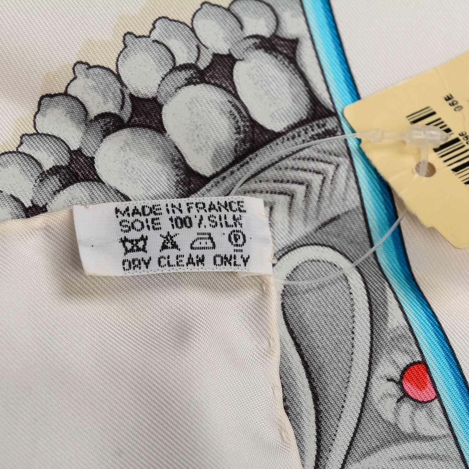 Hermes Silk Plaza De Toros Scarf 90 Blanc Turquoise Multicolor 6 of 6